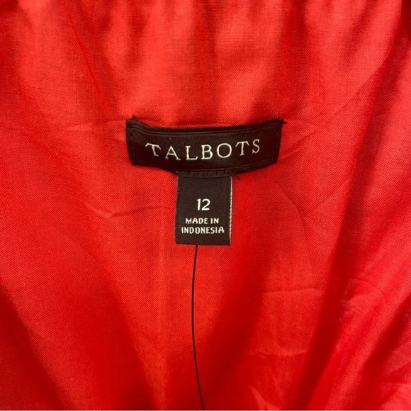 NWT Talbots Oasis Palm Fit and Flare Voile Dress Size 12 - Picture 6 of 11